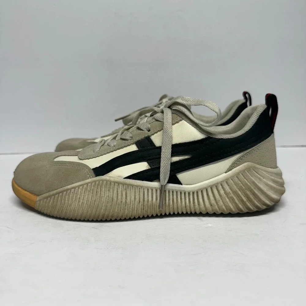 De Florance Cloudea Sneakers Cream Grey Black Suede Leather Low Top US 8 EU 38.5